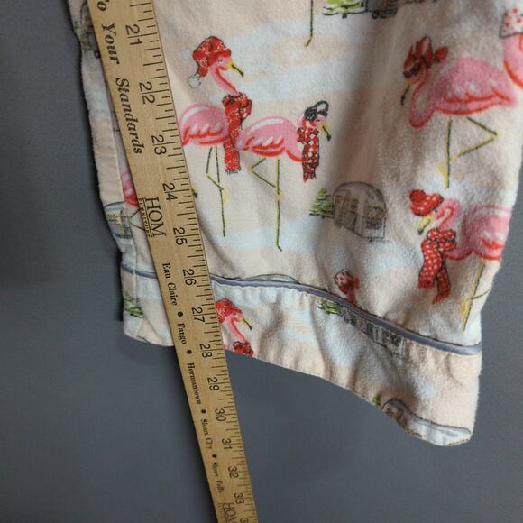 Nick and Nora Pajama Pants Womens M White Camper Flamingo Lounge - Picture 6 of 8